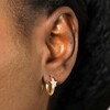 Close Up of Stainless Steel Crystal Star Huggie Hoop Earrings in Gold
