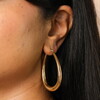 Stainless Steel Oversized Teardrop Hoop Earrings in Gold