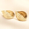 Stainless Steel Twisted Hoop Earrings in Gold
