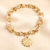 Hammered Sun Charm Bracelet in Gold