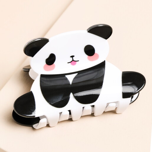 Large Black and White Panda Hair Clip