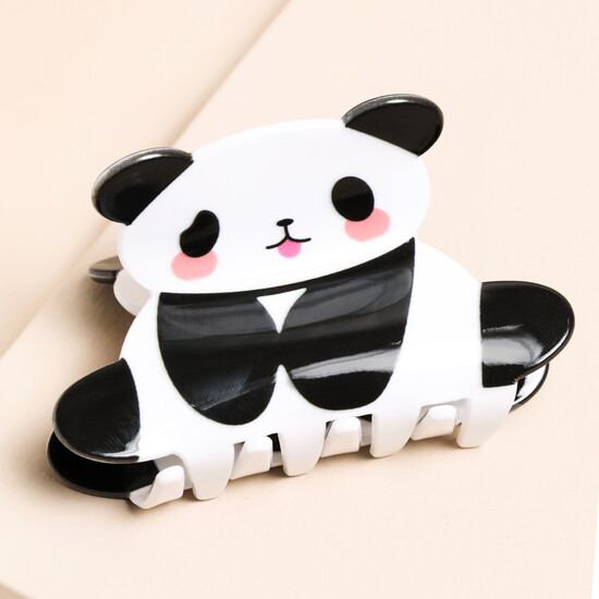 Large Black and White Panda Hair Clip