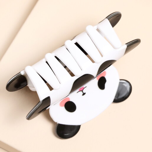 Large Black and White Panda Hair Clip