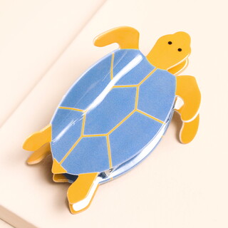Large Blue Turtle Hair Clip
