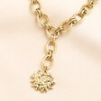 Stainless Steel Hammered Sun Pendant Necklace in Gold