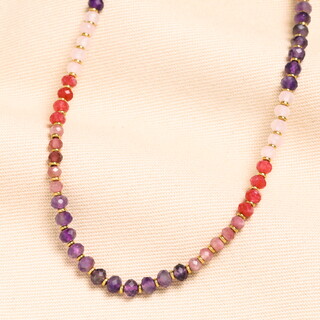 Stainless Steel Multi Semi Precious Stone Beaded Necklace