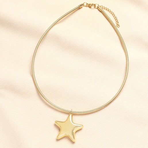 Chunky Star Choker Necklace in Gold