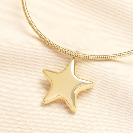 Chunky Star Choker Necklace in Gold