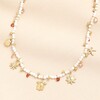 Beach Charms Beaded Necklace in Gold