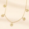 Stainless Steel Blossom Flower Pendant Necklace in Gold
