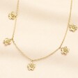 Stainless Steel Blossom Flower Pendant Necklace in Gold