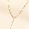 Gold Stainless Steel Crystal Y Chain Necklace