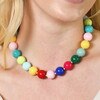 Chunky Rainbow Beaded Necklace in Gold