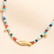 Semi Precious Stone Fish Beaded Necklace in Gold