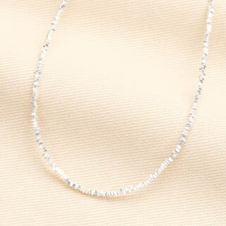 Faceted Bead Choker Necklace in Silver