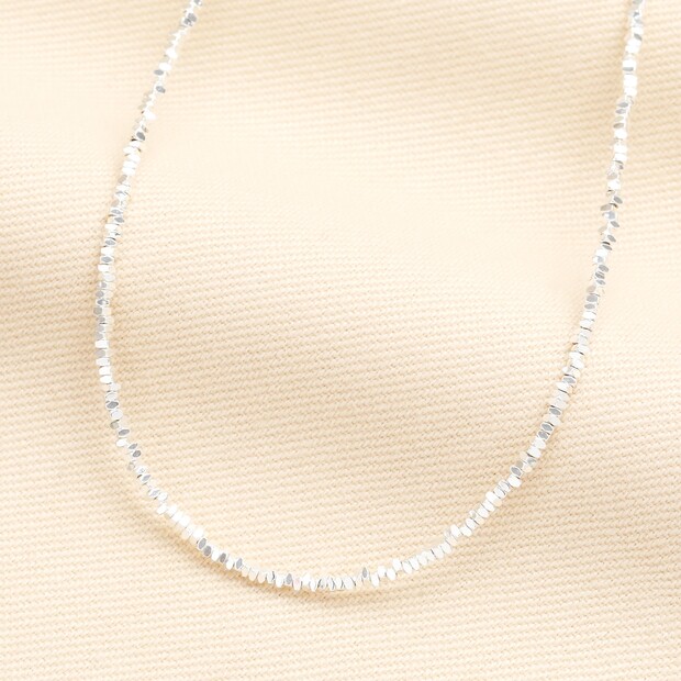 Stainless Steel Chain Beaded Necklace in Silver Stainless Steel Chain Beaded Necklace in Silver