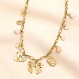 Stainless Steel Chunky Charm Necklace in Gold