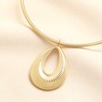 Close Up of Stainless Steel Oval Choker Necklace in Gold