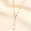 Stainless Steel Star Lariat Pendant Necklace in Gold