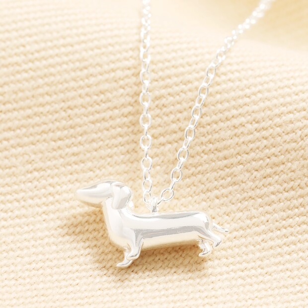 Sterling Silver Sausage Dog Necklace