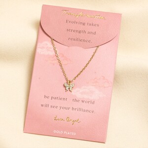 Gold Butterfly Carded Necklace 