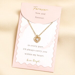 Gold Heart Carded Necklace 
