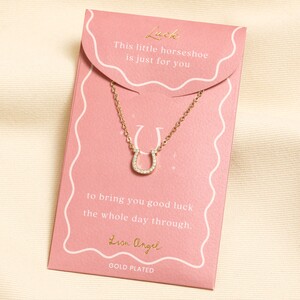 Gold Horseshoe Carded Necklace 