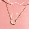 Horseshoe Carded Necklace in Gold