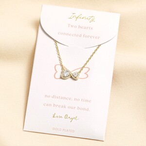 Gold Infinity Heart Carded Necklace 
