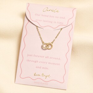 Gold Interlocking Circle Carded Necklace 