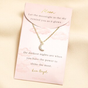 Gold Moon Carded Necklace 