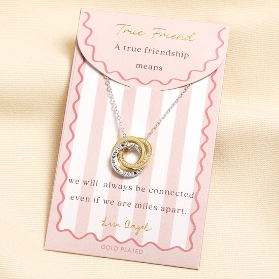 Gold & Silver Russian Ring Carded Necklace