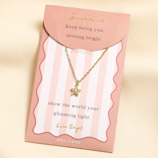 Gold Star Carded Necklace 