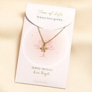 Gold Diamonte Carded Tree Necklace