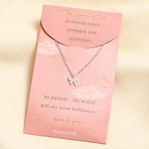 Silver Butterfly Carded Necklace 