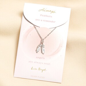 Silver Feather Carded Necklace 