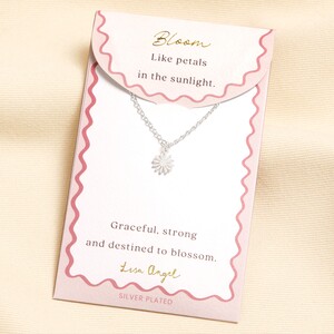 Silver Flower Carded Necklace 