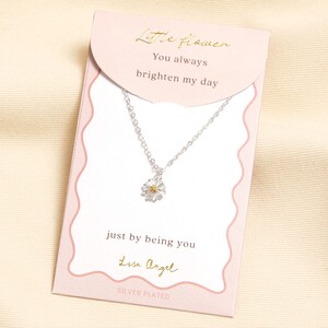 Silver & Gold Daisy Flower Carded Necklace