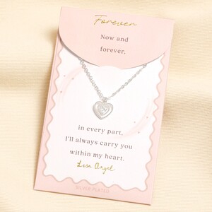 Silver Heart Carded Necklace 