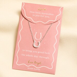 Silver Horseshoe Carded Necklace 