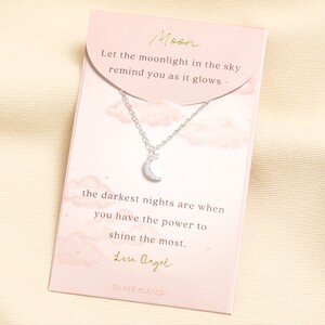 Silver Moon Carded Necklace 