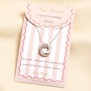 Rose Gold & Silver Russian Ring Carded Necklace