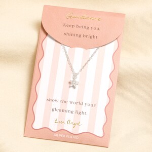 Silver Star Carded Necklace 