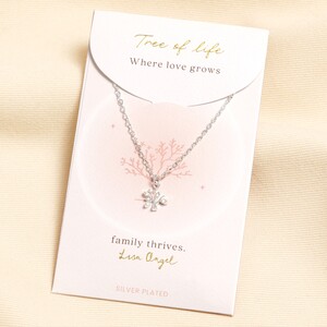 Silver Diamonte Carded Tree Necklace