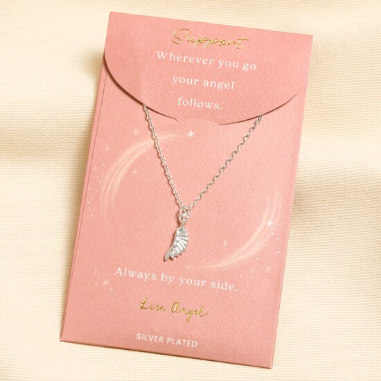 Silver Wing Carded Necklace 