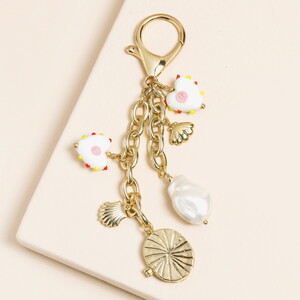 Pearl Heart Chain Keyring and Bag Charm