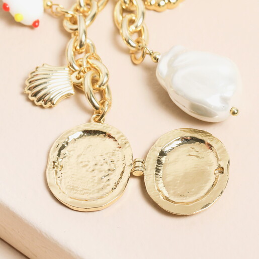 Pearl Heart and Shell Charm Keyring and Bag Charm Pearl Heart and Shell Charm Keyring and Bag Charm