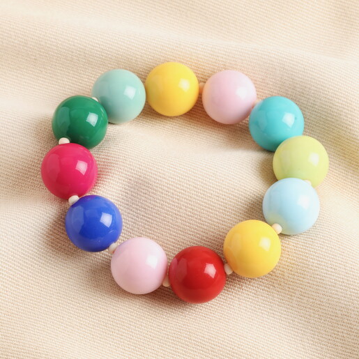 Rainbow Beaded Bracelet in Gold