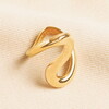 Stainless Steel Statement Swirl Ring in Gold