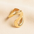 Stainless Steel Statement Swirl Ring in Gold
